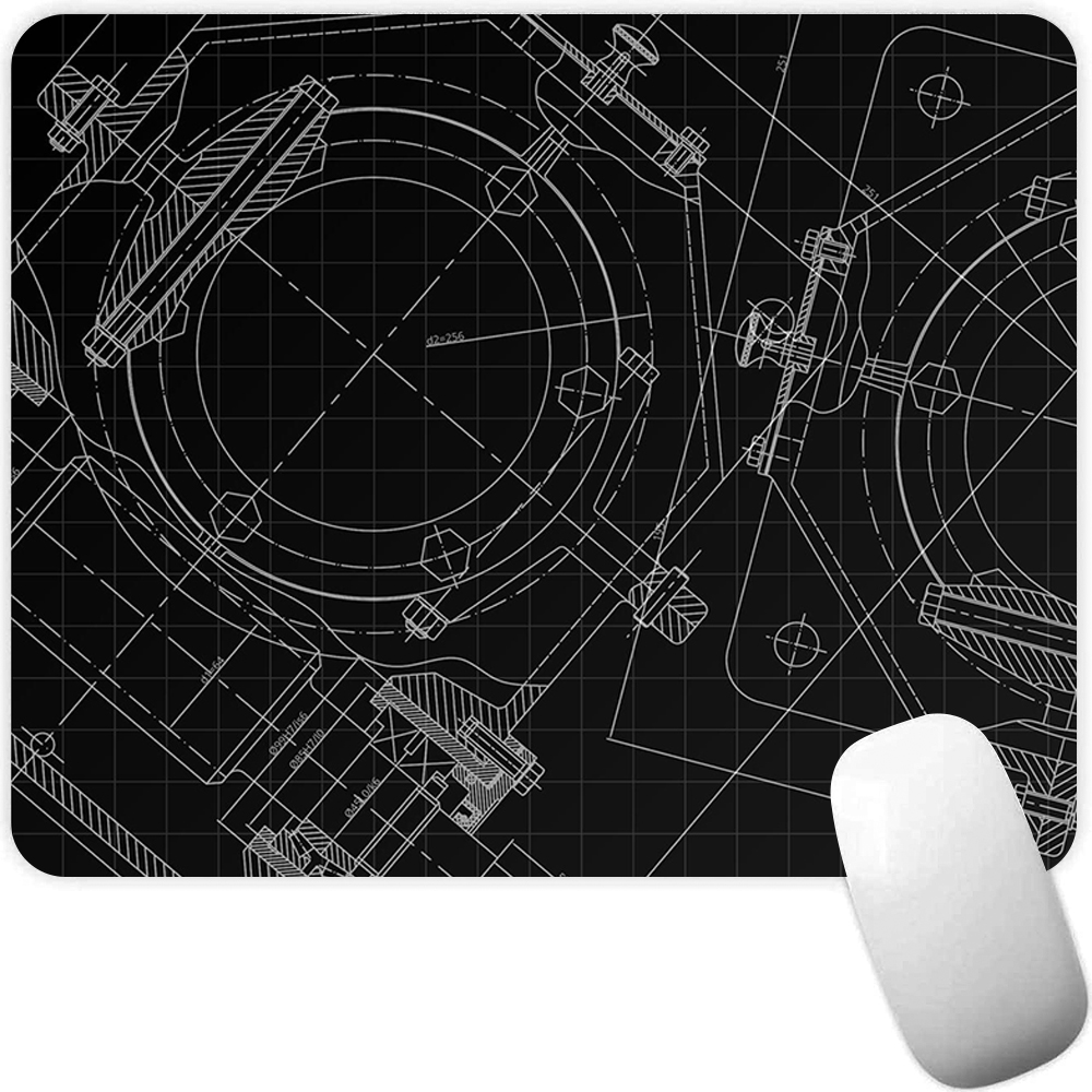 Pc Gaming Drawing - Technical Drawing Small Gaming Mouse Pad