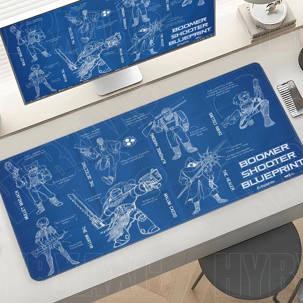 Pc Gaming Drawing - Black Large Mouse Pad Engineer Mechanical