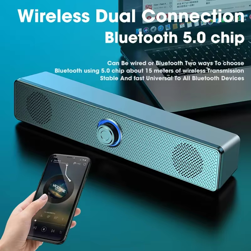 Gaming Speaker - Bluetooth 5.0 4D Surround Soundbar Wired