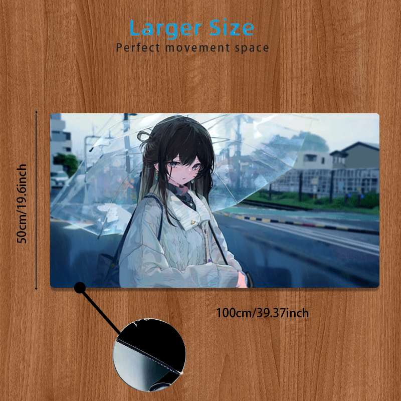 Pc Gaming Umbrella - 900x400mm Rainy City Anime Girl Umbrella