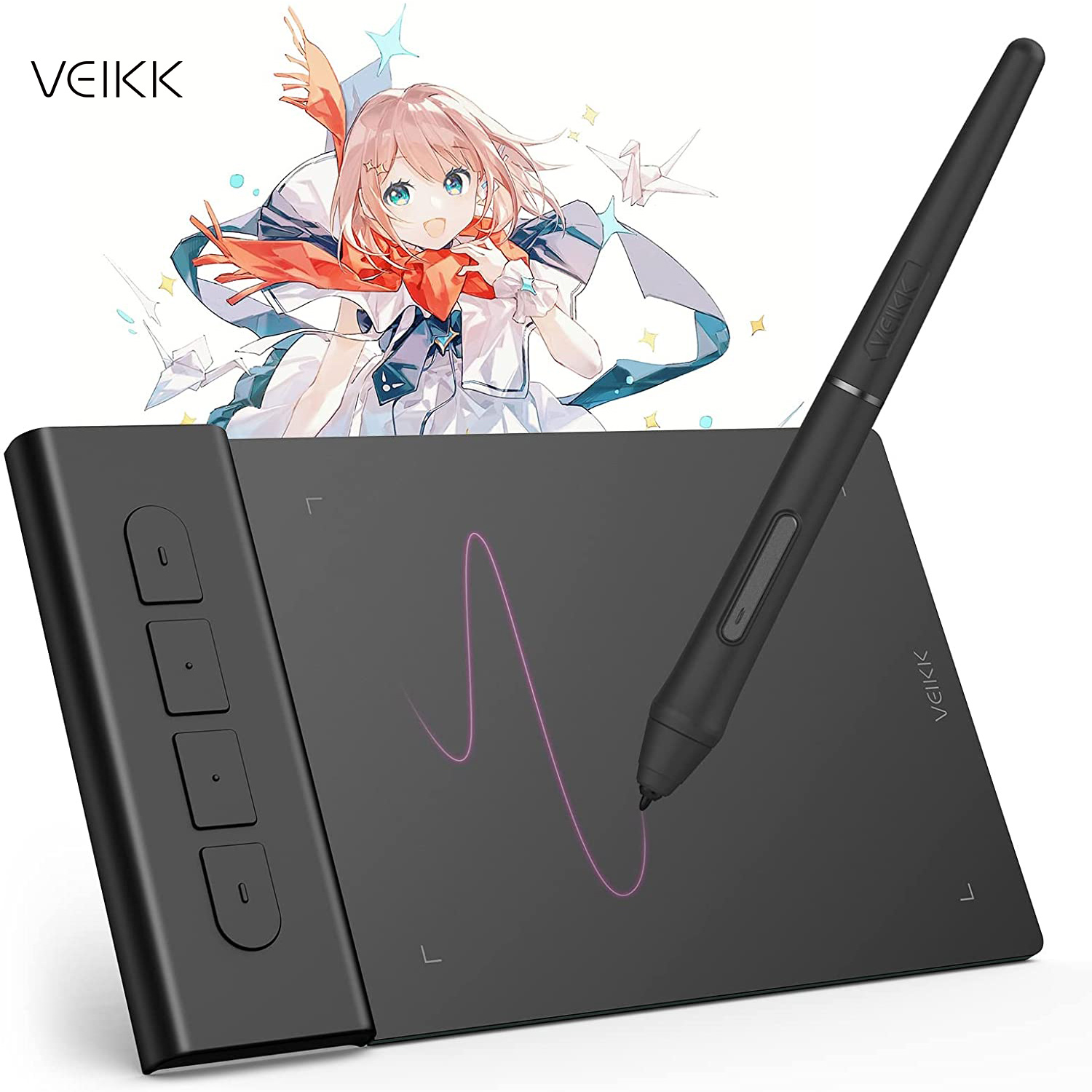 Pc Gaming Drawing - VEIKK VK430 Graphic Drawing Tablet,4x3 Inch,Support