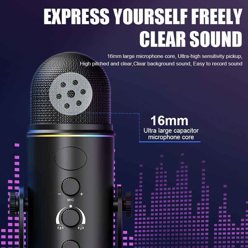 Pc Gaming Youtubers - RGB USB Gaming Mic, Plug &
