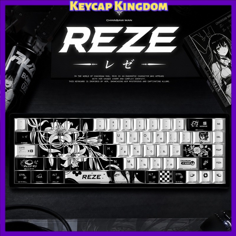 Gaming Pc Equipment - NEW Reze 5.0 Anime Keycaps Chainsaw