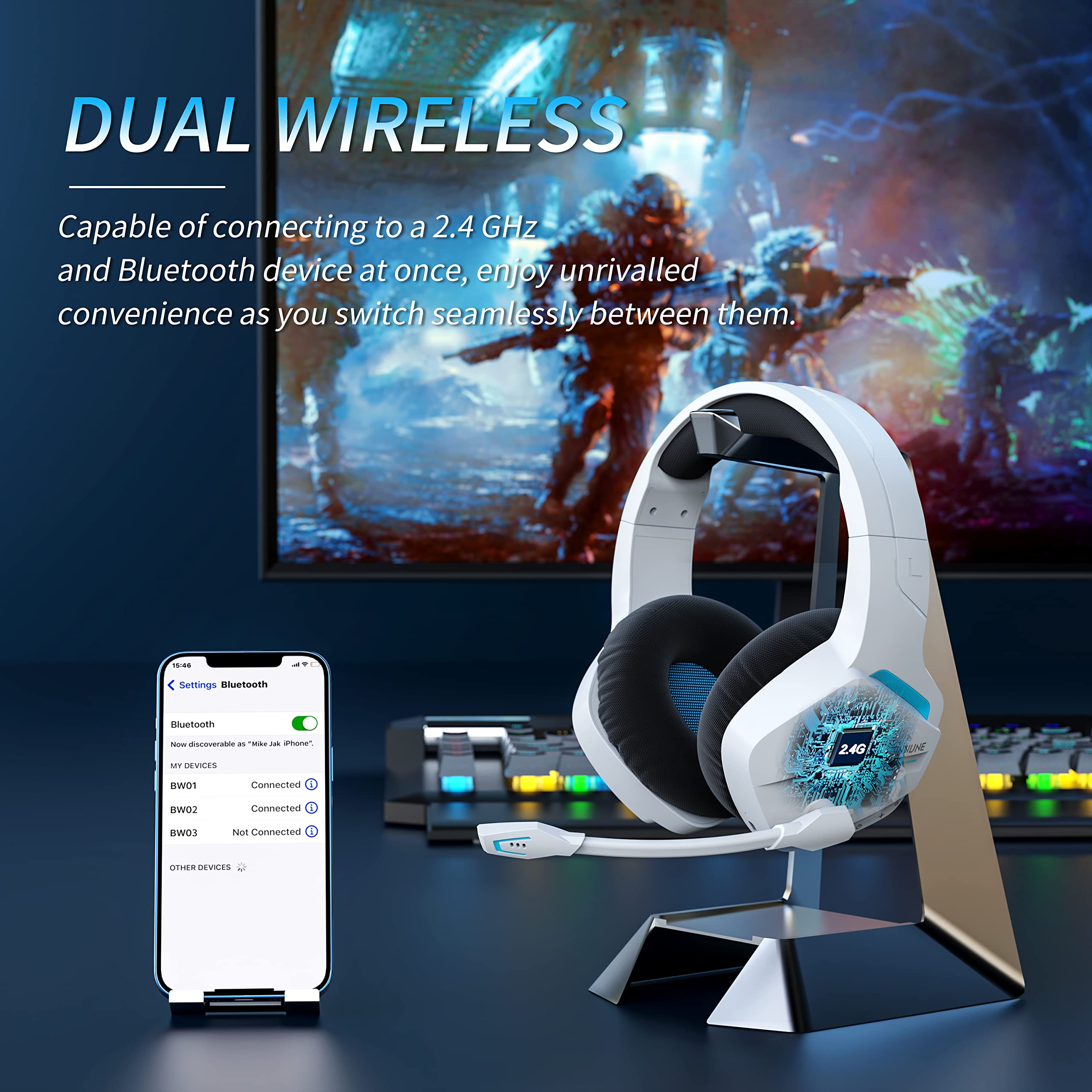 BINNUNE BW01 Gaming Headset wi - огляд і ціна Pc Gaming Ps5