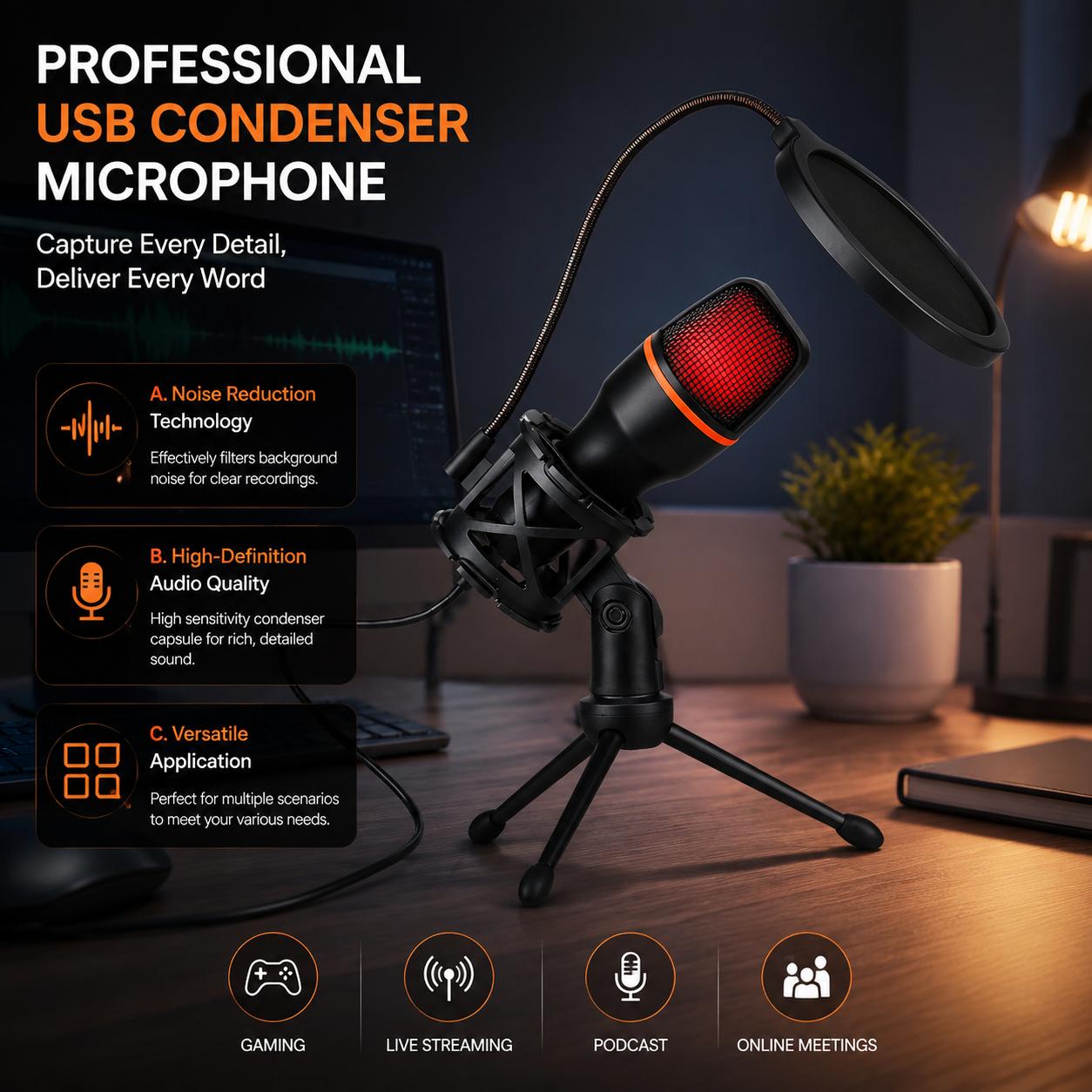 Professional Condenser Microph - огляд і ціна Pc Gaming Youtubers