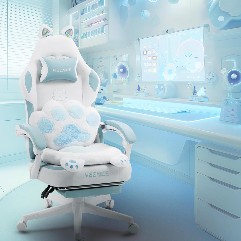 Cute Cat Ear Gaming Chair with - огляд і ціна Pc Gaming Umbrella